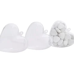 Sale Gifi Boîte à dragées en forme de coeur transparent x3