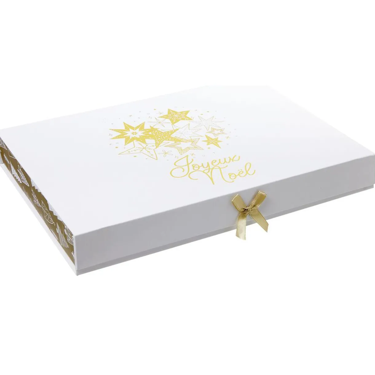 Gifi Boîte cadeau Noël doré L.34,5 x l.24 x H.4 cm^ Loisirs Créatifs Et Emballage Cadeau