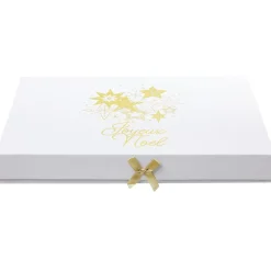 Gifi Boîte cadeau Noël doré L.34,5 x l.24 x H.4 cm^ Loisirs Créatifs Et Emballage Cadeau