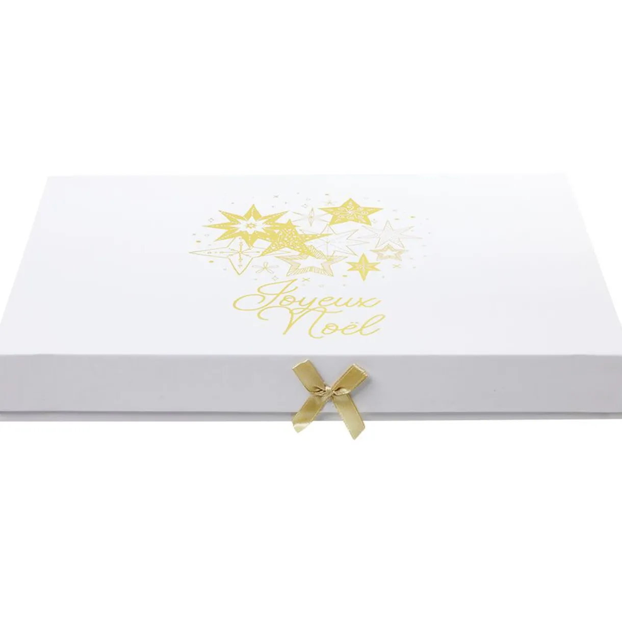 Gifi Boîte cadeau Noël doré L.34,5 x l.24 x H.4 cm^ Loisirs Créatifs Et Emballage Cadeau