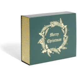 Gifi Boîte cadeau Noël pliable motif couronne dorée^ Loisirs Créatifs Et Emballage Cadeau