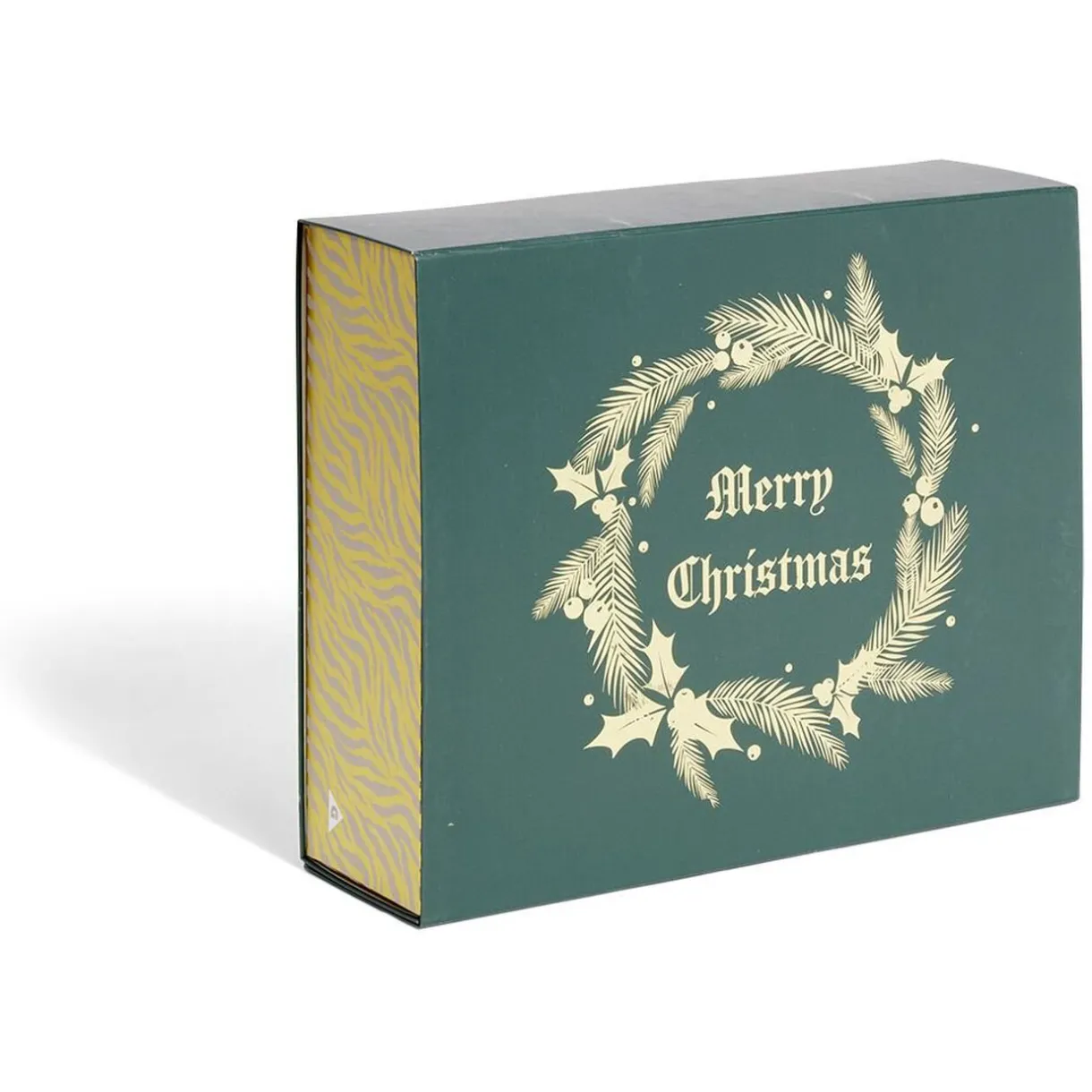 Gifi Boîte cadeau Noël pliable motif couronne dorée^ Loisirs Créatifs Et Emballage Cadeau