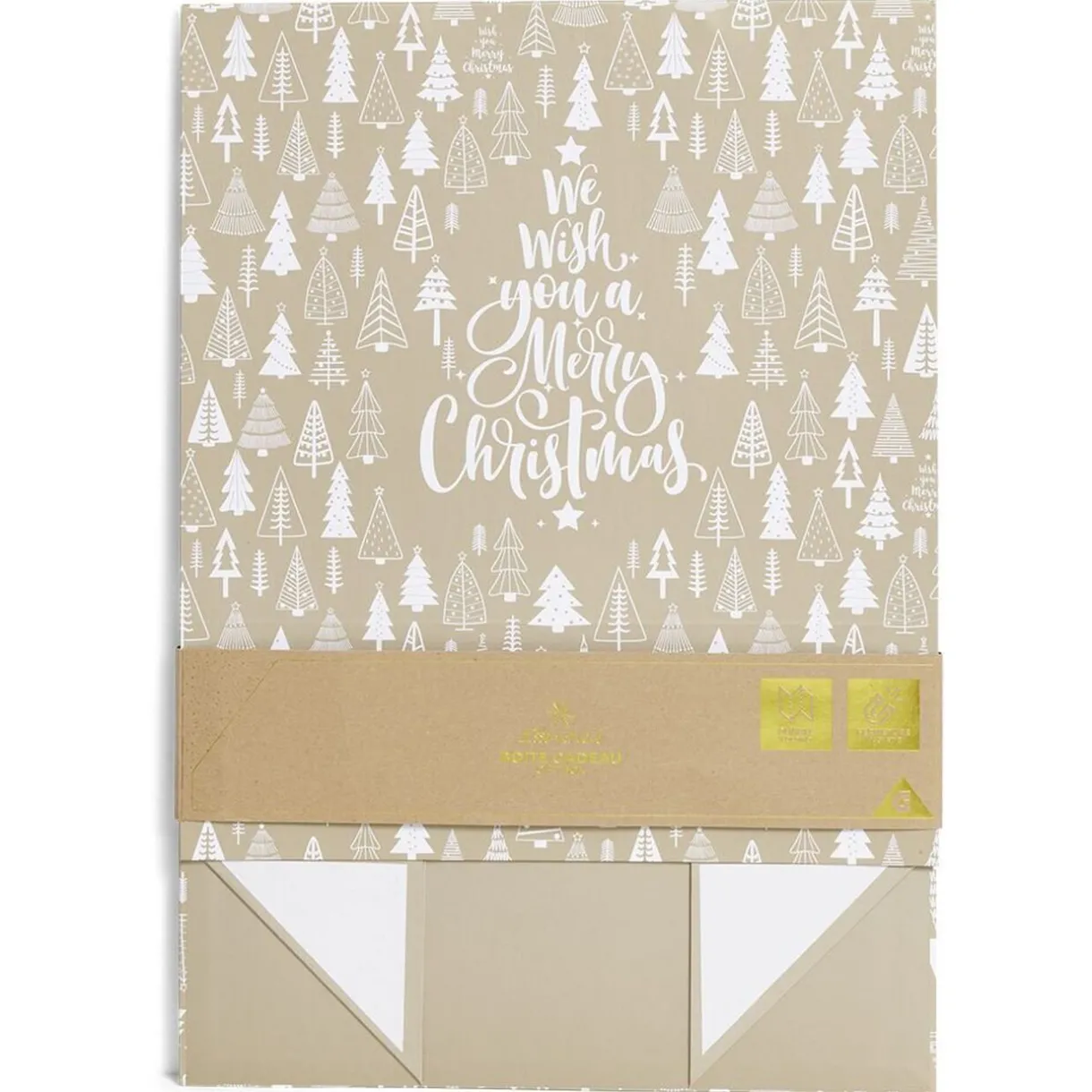 Gifi Boîte cadeau Noël pliable motif sapin^ Loisirs Créatifs Et Emballage Cadeau