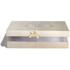 Gifi Boîte cadeau rectangulaire Noël effet bois inscription Merry Xmas^ Loisirs Créatifs Et Emballage Cadeau