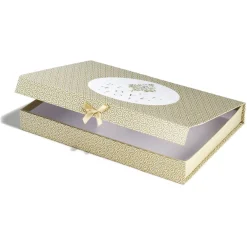 Gifi Boîte cadeau rectangulaire Noël inscription Peace Love Joy doré^ Loisirs Créatifs Et Emballage Cadeau