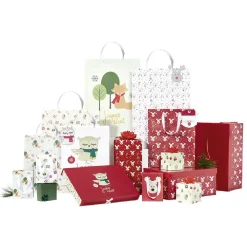 Gifi Boîte de Noël motif renne flocon canne à sucre rouge et blanc x2^ Loisirs Créatifs Et Emballage Cadeau