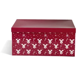 Gifi Boîte de Noël motif renne flocon canne à sucre rouge et blanc x2^ Loisirs Créatifs Et Emballage Cadeau