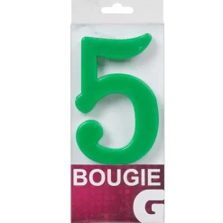 Sale Gifi Bougie anniversaire chiffre 5 vert