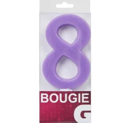 Best Gifi Bougie anniversaire chiffre 8 violet