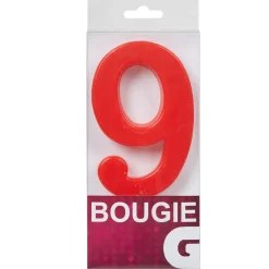 Hot Gifi Bougie anniversaire chiffre 9 rouge