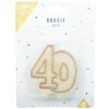 Clearance Gifi Bougie anniversaire chiffre 40 doré pailleté