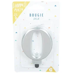 Clearance Gifi Bougie anniversaire chiffre 0 mat argenté
