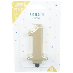 Clearance Gifi Bougie anniversaire chiffre 1 mat doré