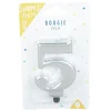 Sale Gifi Bougie anniversaire chiffre 5 mat argenté
