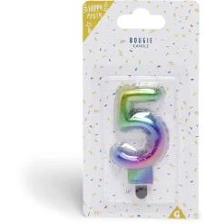 New Gifi Bougie anniversaire chiffre 5 iridescent