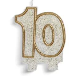 Online Gifi Bougie anniversaire chiffre 10 doré
