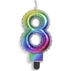 Best Gifi Bougie anniversaire chiffre 8 iridescent