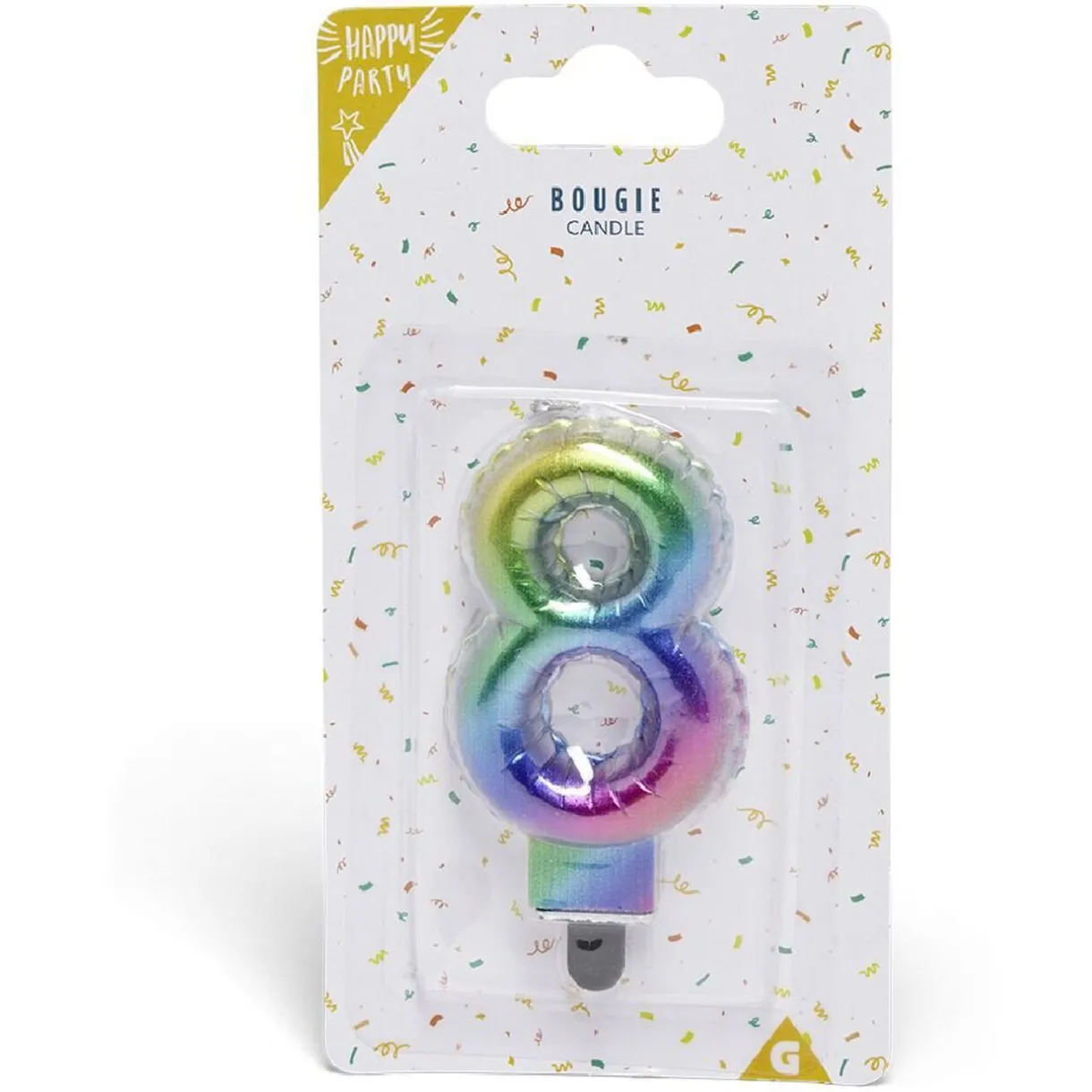 Best Gifi Bougie anniversaire chiffre 8 iridescent