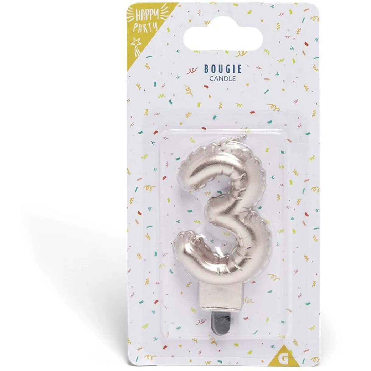 Best Gifi Bougie anniversaire chiffre 3 rose gold