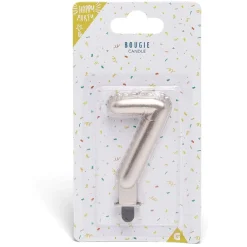 Clearance Gifi Bougie anniversaire chiffre 7 rose gold