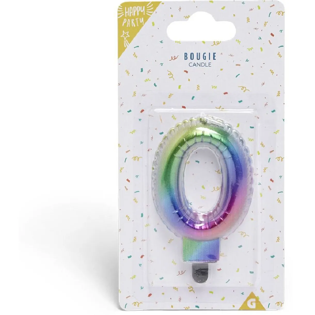 Gifi Bougie anniversaire chiffre 0 iridescent
