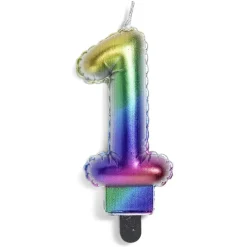Hot Gifi Bougie anniversaire chiffre 1 iridescent