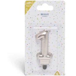 New Gifi Bougie anniversaire chiffre 1 rose gold