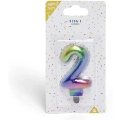 Clearance Gifi Bougie anniversaire chiffre 2 iridescent