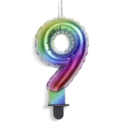 Clearance Gifi Bougie anniversaire chiffre 9 iridescent