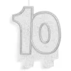 Clearance Gifi Bougie anniversaire chiffre 10 argenté