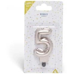 Sale Gifi Bougie anniversaire chiffre 5 rose gold