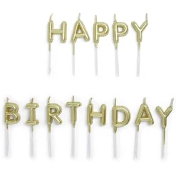 Sale Gifi Bougie anniversaire lettres Happy Birthday argenté