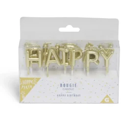 Sale Gifi Bougie anniversaire lettres Happy Birthday argenté