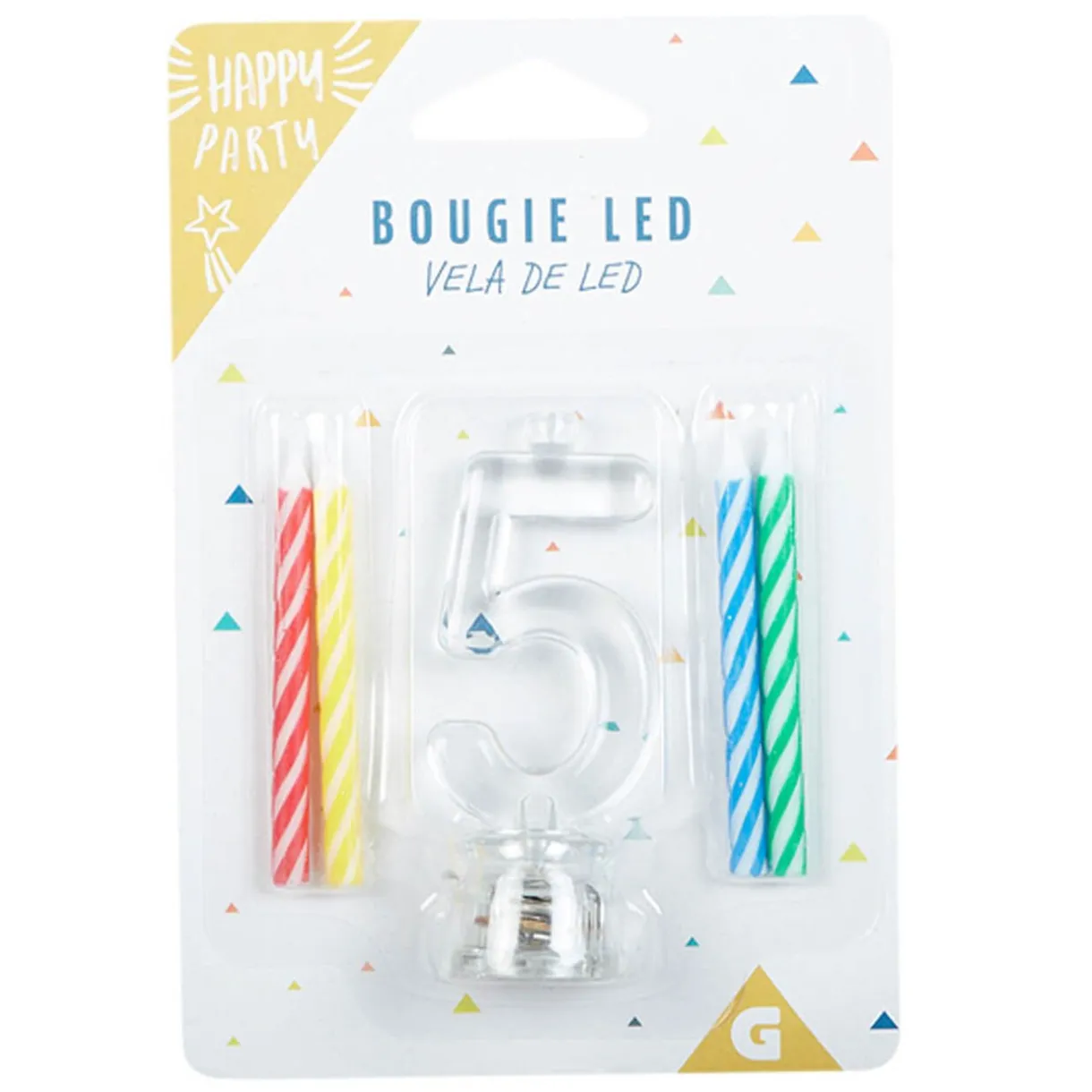Hot Gifi Bougie anniversaire lumineuse à led chiffre 5
