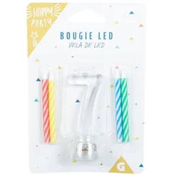 Hot Gifi Bougie anniversaire lumineuse à led chiffre 7