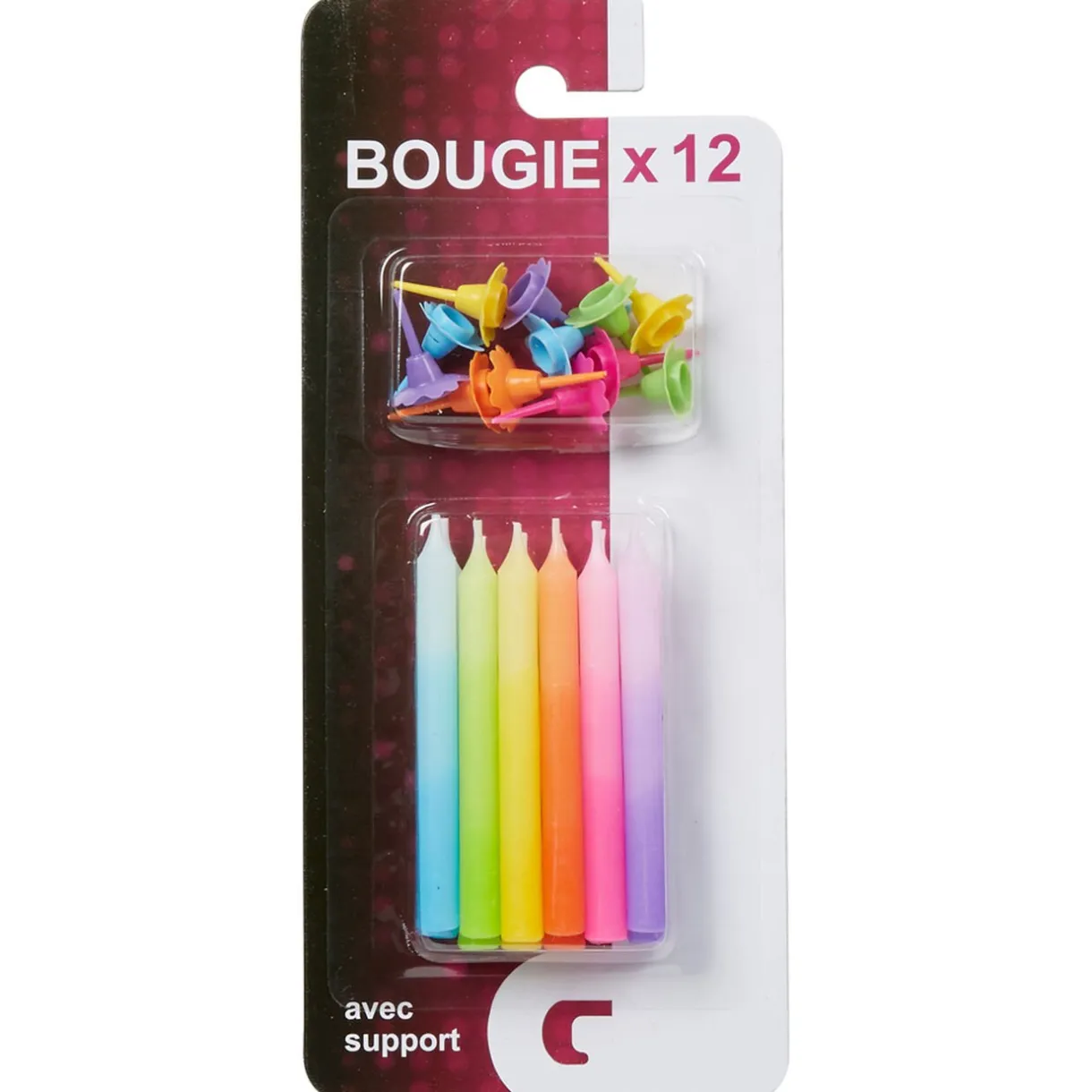 Clearance Gifi Bougie anniversaire multicolore dégradé x12