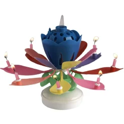 Outlet Gifi Bougie anniversaire musicale en forme de fleur