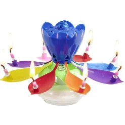Outlet Gifi Bougie anniversaire musicale forme fleur 8 mèches