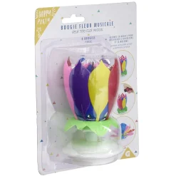 Outlet Gifi Bougie anniversaire musicale forme fleur 8 mèches