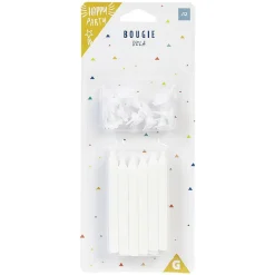Discount Gifi Bougie d'anniversaire blanc avec support x 12