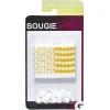 Hot Gifi Bougie jaune avec support motif pois et rayures x12
