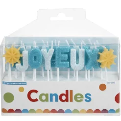 New Gifi Bougies Joyeux anniversaire bleu
