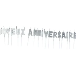 New Gifi Bougies Joyeux anniversaire argenté