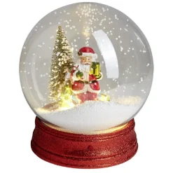 Discount Gifi Boule à neige animée lumineuse musicale rouge Ø21cm
