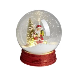 Discount Gifi Boule à neige animée lumineuse musicale rouge Ø21cm