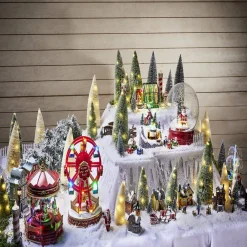 Discount Gifi Boule à neige animée lumineuse musicale rouge Ø21cm