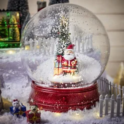 Discount Gifi Boule à neige animée lumineuse musicale rouge Ø21cm