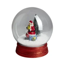 Discount Gifi Boule à neige animée lumineuse musicale rouge Ø21cm