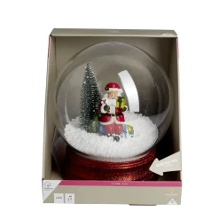 Discount Gifi Boule à neige animée lumineuse musicale rouge Ø21cm