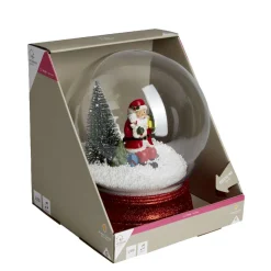 Discount Gifi Boule à neige animée lumineuse musicale rouge Ø21cm